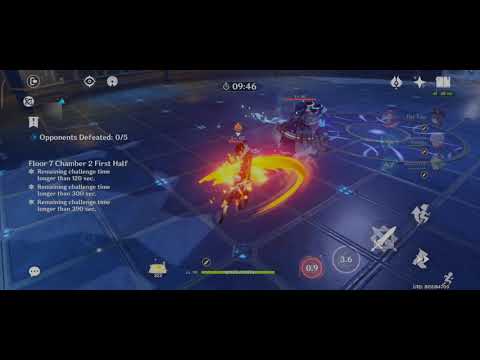 F2P Hu Tao hitting 1.04 million damage on floor 7 without Mona (Better quality, nothing special)