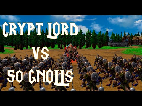 WARCRAFT 3 REFORGED - Crypt Lord vs 50 Gnolls