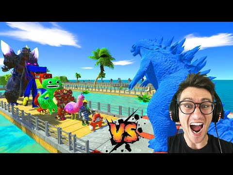 Blue Godzilla vs Space Godzilla In OASIS DEATH RUN - Animal Revolt Battle Simulator