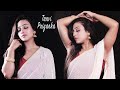 Model Tanvi Priyanka Fashion Hut Feat Priyanka White Chiffon Saree Amazon India 2024