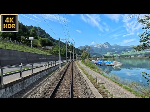4K Cab ride Luzern to Giswil Switzerland | Luzern - Interlaken Route Train Driver view 4K 60fps HDR
