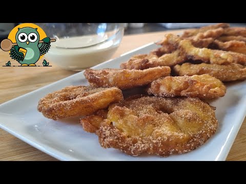 Apfelküchlein mit Zimt Zucker und Vanillecreme | Apfelradln von deiner 𝑲𝒐𝒄𝒉𝑬𝒖𝒍𝒆