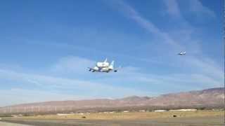 preview picture of video 'Space Shuttle Endeavor Fly By at Mojave Airport'