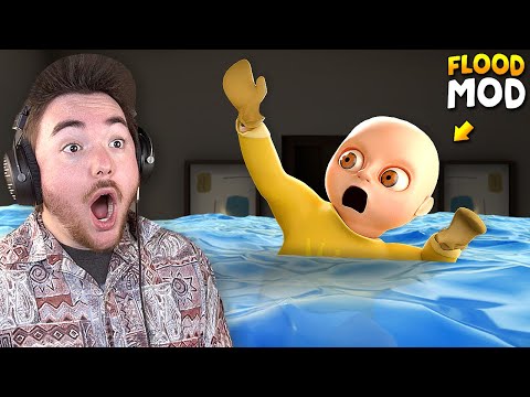 FLOODING THE BABY’S HOUSE IN WATER!!! | The Baby In Yellow Gameplay (Mods)