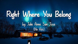Right Where You Belong Lyrics - Julie Anne San Jose
