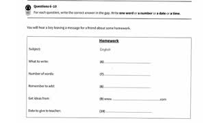 A2 Trainer LISTENING Test 5 Part 2 Track 66