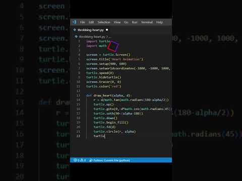 Beating Heart Animation Using Python Turtle %f0%9f%98%8e Python Tutorial Shorts Python
