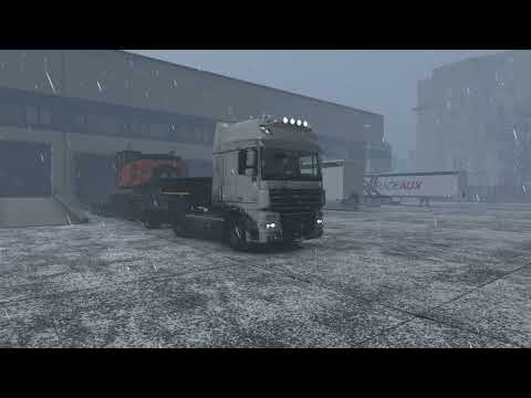 [ETS 2] DAF XF 105 with Dirt Skin Mod and with ANIMATED Driver mod_Snow HeavyHaling in EuroRoads
