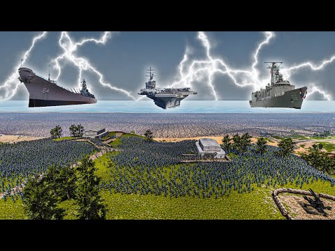 RED COATS DISEMBARK ON OMAHA BEACH - Ultimate Epic Battle Simulator 2 UEBS 2