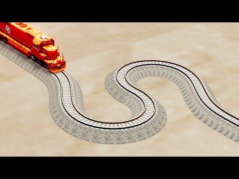 Impossible Snake Shape Rail Tracks Vs Train Crossing !! | BeamNg.Drive Part-1