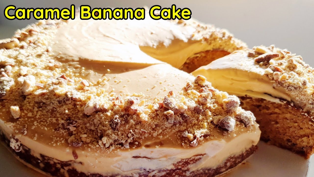 Easy Caramel Banana Cake with Caramel Frosting
