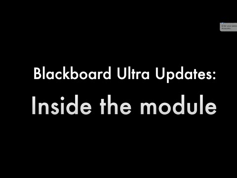 Blackboard Update Inside The Module