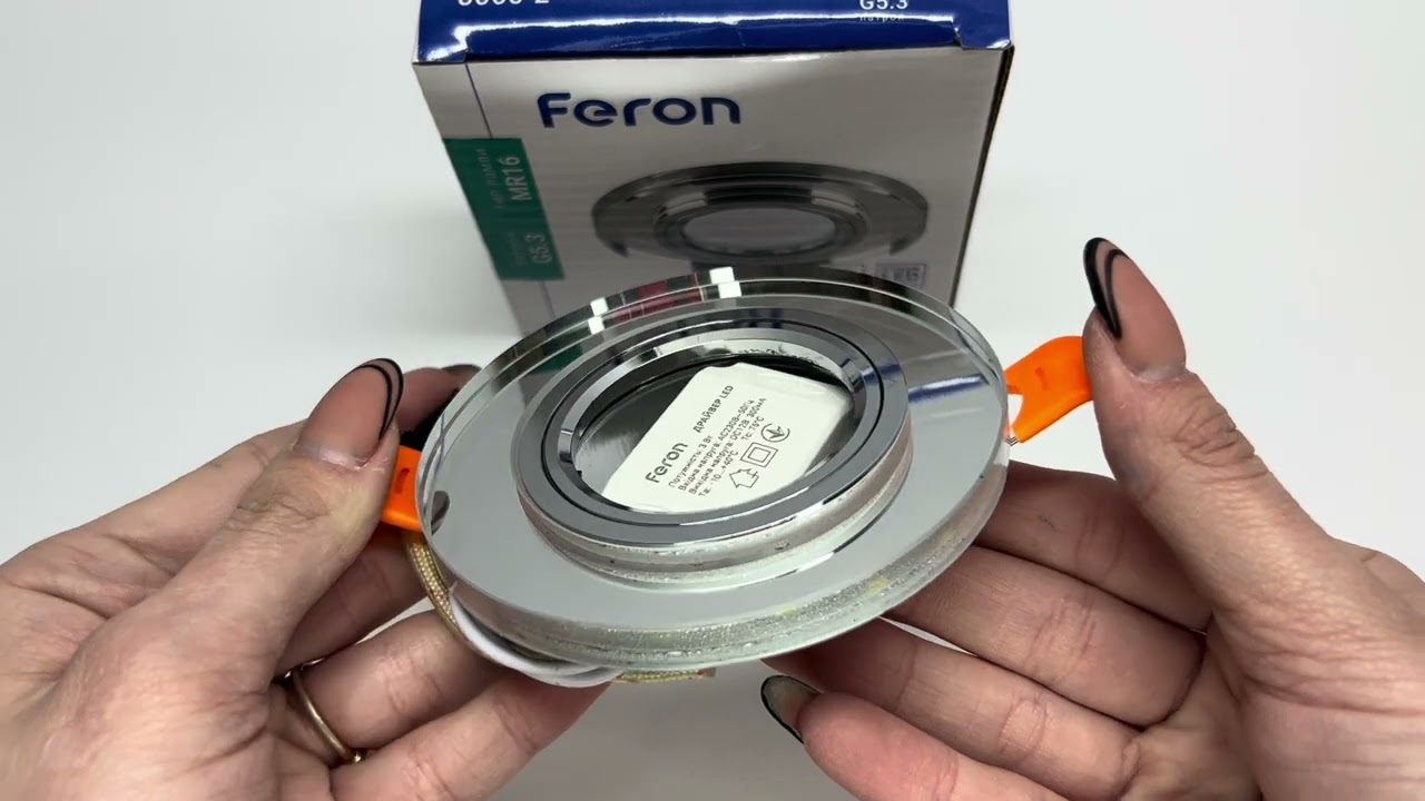 Встраиваемый точечный светильник FERON 8060-2 MR16 с LED подсветкой 28490