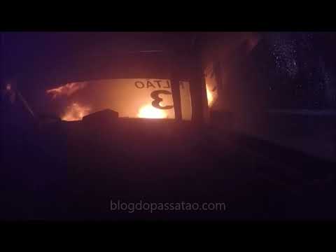 Onboard com explosão de motor e fogo do Passat Flecha