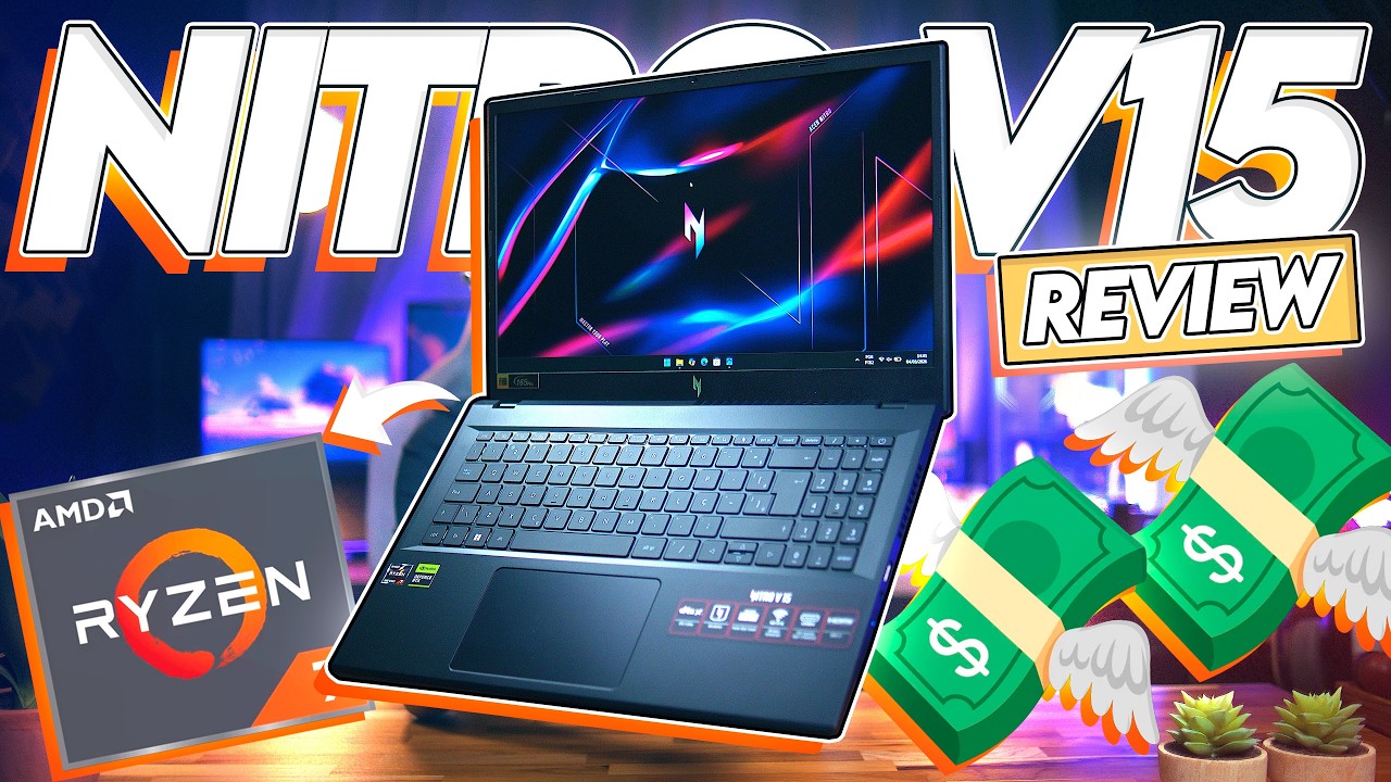 Miniatura da avaliação em vídeo de Notebook Acer Nitro V15 ANV15-52-51E4 Intel Core i5 RTX 4050 16GB 512GB SSD 15.6 pol