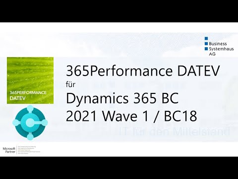 365Performance DATEV für Dynamics 365 Business Central 2021 Release Wave 1/BC18 - What's New