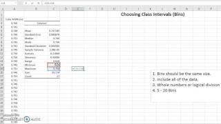 Choosing Class Intervals (Excel Bins)