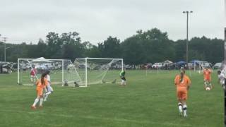 Forward buries ball off of indirect kick