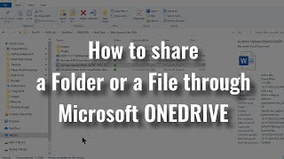 How to Share a File in ONEDRIVE