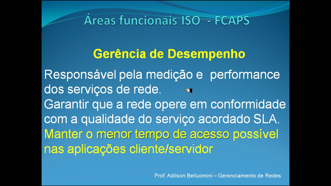 Gerenciamento  de Redes - Áreas Funcionais ISO - FCAPS