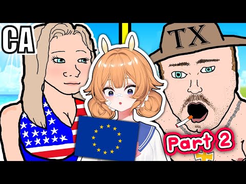 EUROPEAN VTUBER reacts to USA STATES EXPLAINED (pt 2) by Geopold