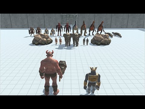 GHOR HAMMER WITH OGRE LORD VS 2X MINIBOSS - Animal Revolt Battle Simulator