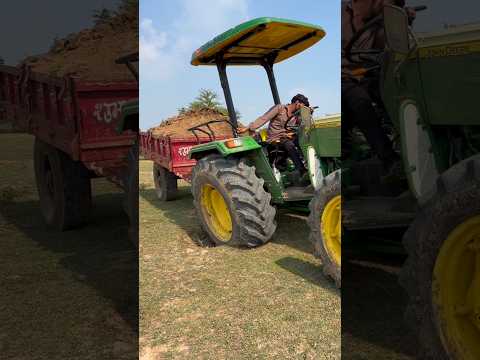 😱 Full Loaded Trolley Overturned! John Deere 5310 CRDI 4x4 🚜 #tractorvideo #johndeere