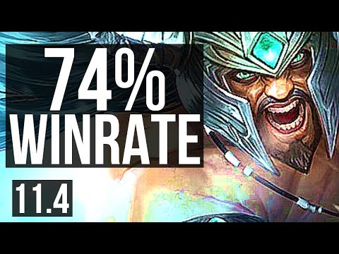 TRYNDAMERE vs KATARINA (TOP) (DEFEAT) | 74% winrate, Rank 7 Trynda | KR Grandmaster | v11.4
