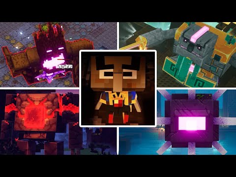 Minecraft Dungeons - All Boss Fights + Both Endings (All DLC included)