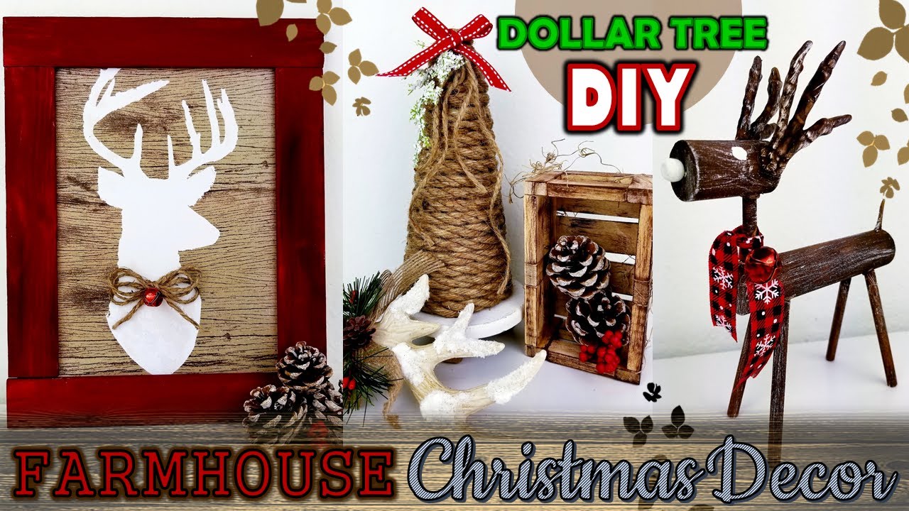 DOLLAR TREE DIY | FARMHOUSE CHRISTMAS DECOR IDEAS