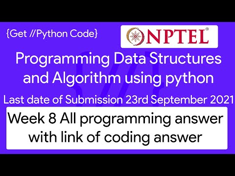 Nptel Programming Data Structures And Algorithms Using Python Week 8 Programming Assignment Answer