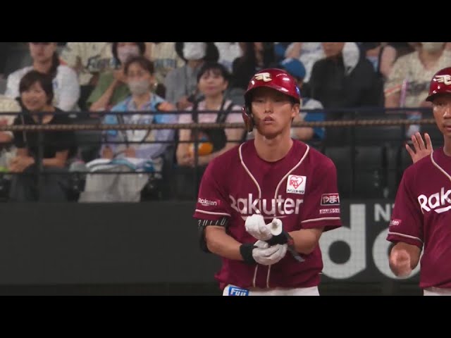 【9回表】パワーカーブを捉えた!! イーグルス・辰己涼介 タイムリーヒットで追い上げる!! 2024年7月17日 北海道日本ハムファイターズ 対 東北楽天ゴールデンイーグルス