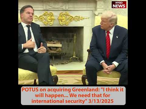 Trump on Greenland: 'It Will Happen'; On Canada: 'Not Going to Bend -- We Don't Need Anything They Have'