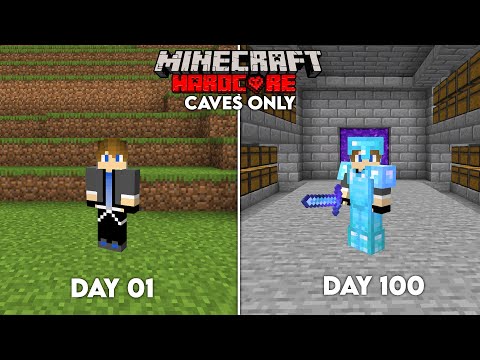 Game Beat - I Survived 100 Days In Caves Only World In Minecraft Hardcore (HINDI)