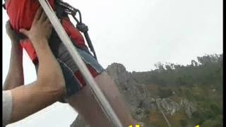 preview picture of video 'the highest aquatic bungy bungee jumping in the world touching water with camera cámara JEM1 2c G+S'