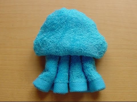 penguin,jellyfish,turtle made of wet towel