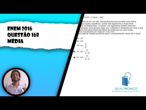 [ENEM 2016] Questão 168 📘 #90-ANÁLISE COMBINATÓRIA