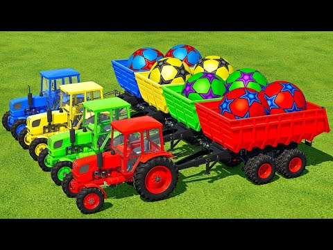 LOAD AND TRANSPORT SOCCER BALLS WITH FENDT TRACTORS - Farming Simulator 22