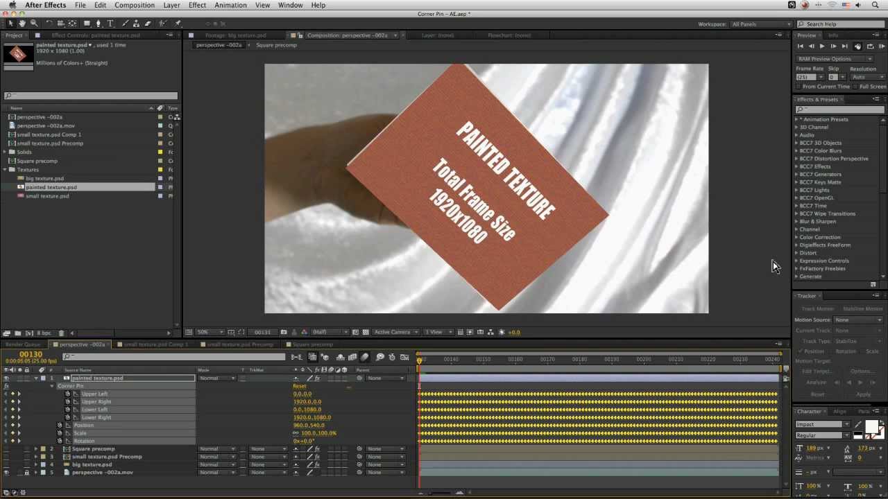 Mocha Fundamentals Chapter 8A: Corner Pin data After Effects
