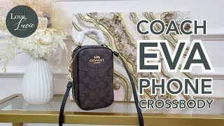 THE BAG REVIEW: COACH EVA PHONE CROSSBODY | HOW MANY PHONES CAN FIT INSIDE | WHEN WORN