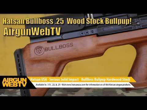 Hatsan Bullboss Wood Stock .25 and Optima First Focal Plane 4-16x50 Scope - Video by AirgunWebTV