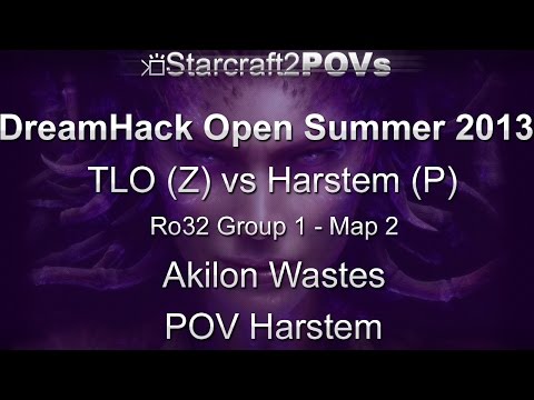 SC2 HotS - DreamHack Open 2013 - TLO vs Harstem - Ro32 Group 1 - Map 2 - Akilon Wastes - Harstem