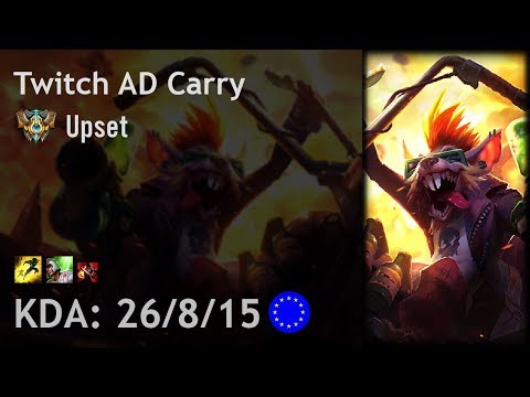 Twitch AD Carry vs Caitlyn - Upset - EUW Challenger Patch 7.21