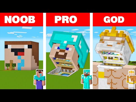 Scorpy - Minecraft NOOB vs PRO vs GOD: BLOCK HEAD HOUSE BUILD CHALLENGE in Minecraft Animation