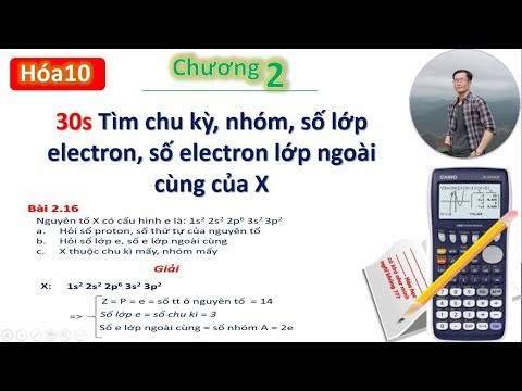 ✔ Hóa10| Tìm nhanh Chu kì, nhóm, số e lớp ngoài cùng, số lớp e (Chương 2)