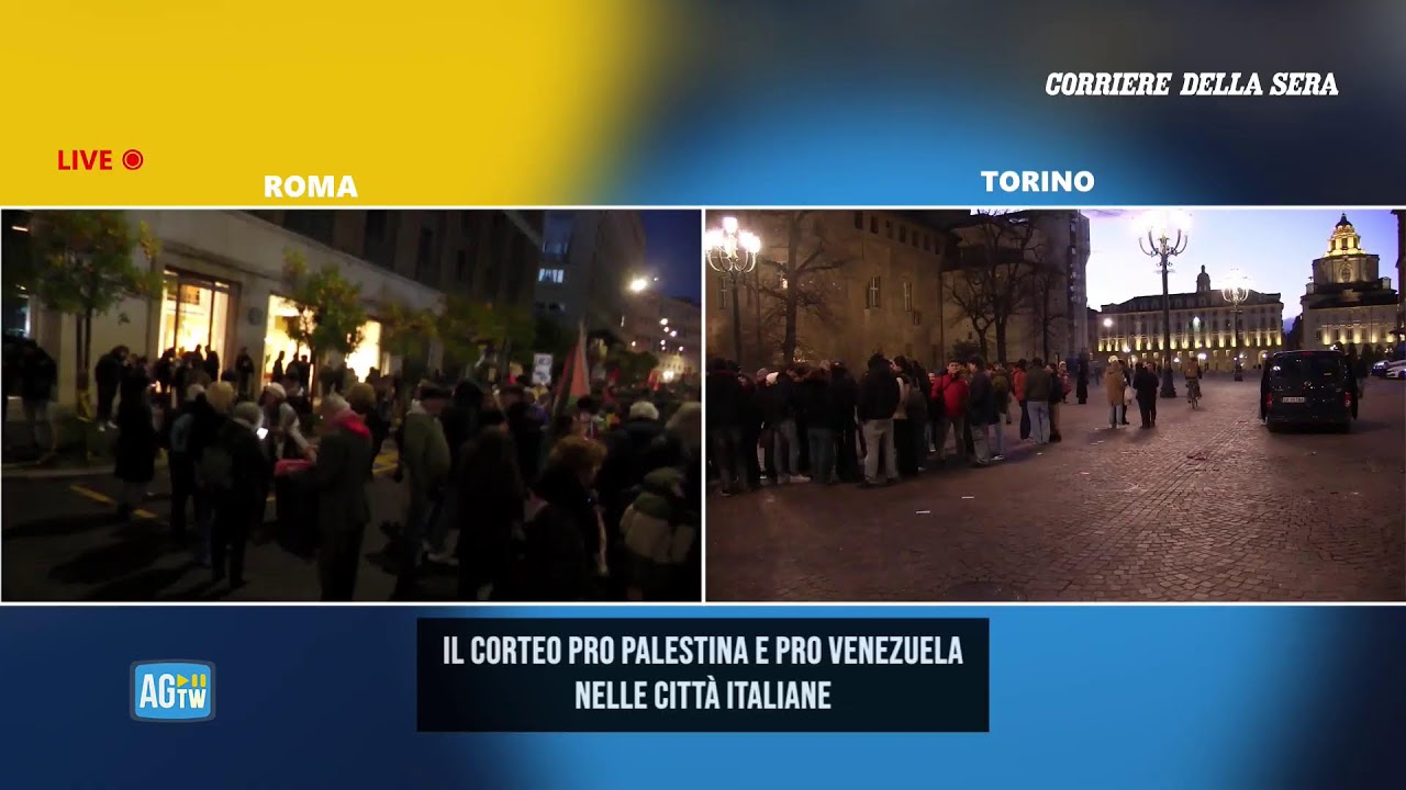 Il corteo pro Palestina e pro Venezuela nelle città italiane