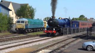 preview picture of video '6023 King Edward II loco moving empty stock from Dereham. 3/7/2011'