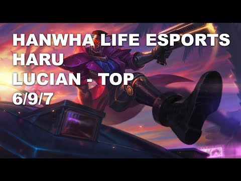 Hanwha Life Esports Haru Top Lucian vs Jax - KR Grandmaster Patch 10.8