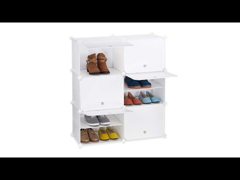 Étagère à chaussures blanche Blanc - Métal - Matière plastique - 85 x 95 x 32 cm