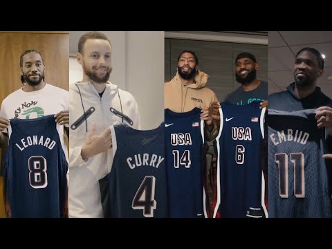 Team USA players receive their jersey's for 2024 Olympics in Paris